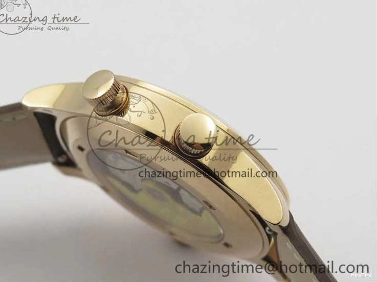 MIROTIME 0510 ZipUp Calatrava 5524R Pilot Travel Time RG GRF Brown Dial on Brown Leather Strap A324 V 7110